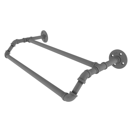 Allied Brass Pipeline 18" x 10.3" Matte Gray Solid Brass Double Towel Bar