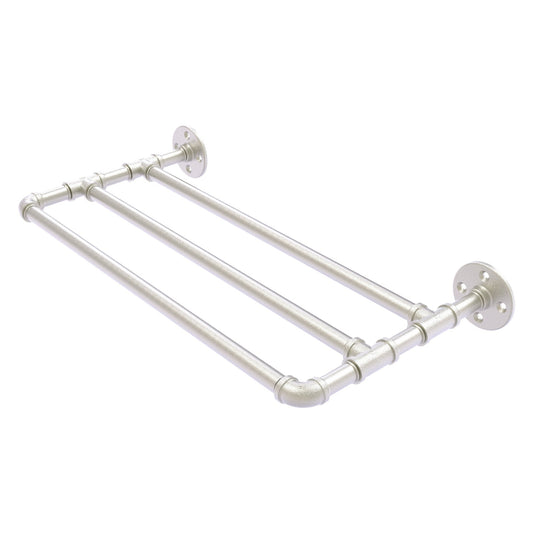 Allied Brass Pipeline 18" x 10.8" Satin Nickel Solid Brass Wall-Mounted Towel Shelf