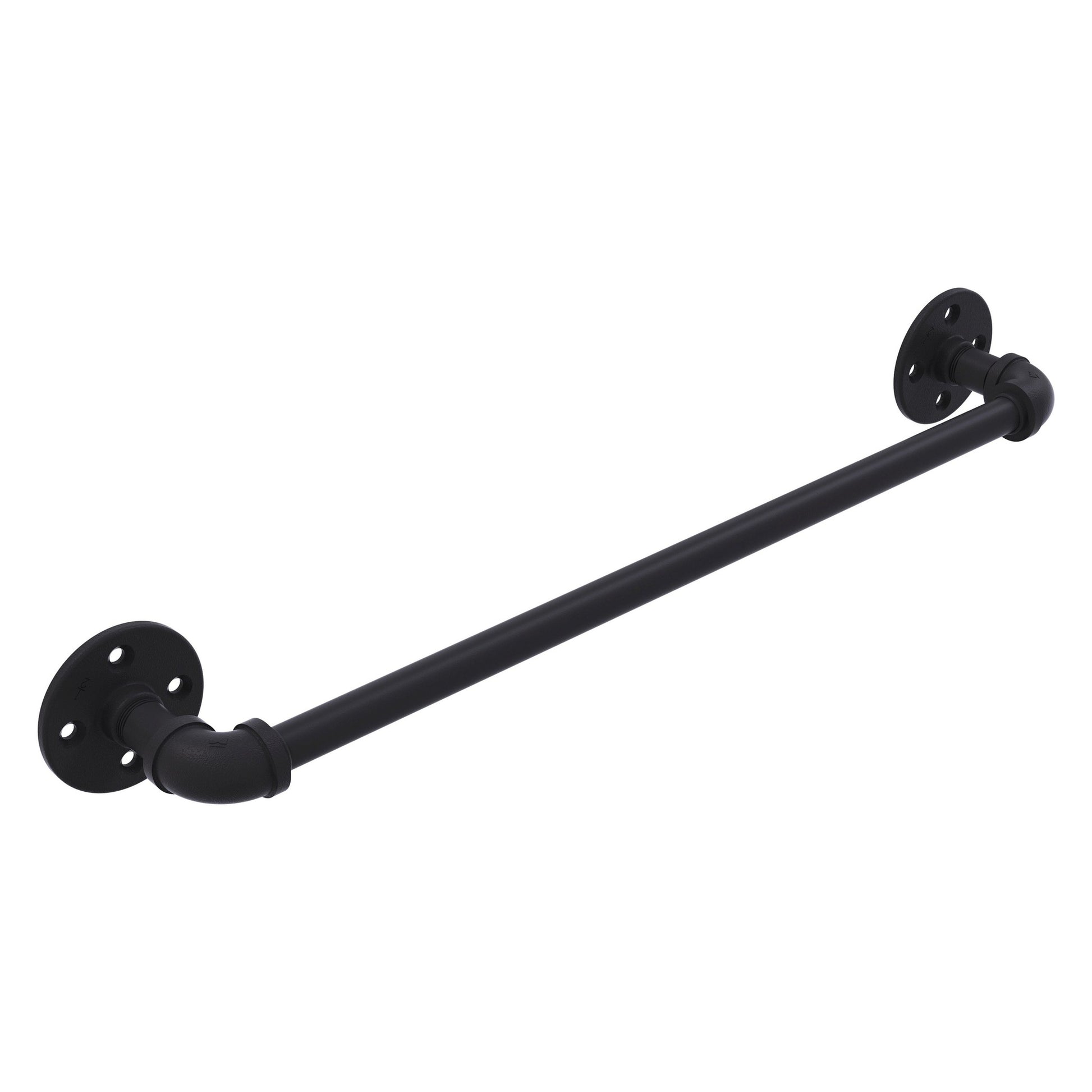 Allied Brass Pipeline 18" x 3.3" Matte Black Solid Brass Towel Bar