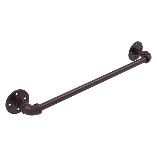 Allied Brass Pipeline 24" x 3.3" Antique Bronze Solid Brass Towel Bar