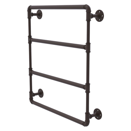 Allied Brass Pipeline 24" x 4.4" Oil Rubbed Bronze Solid Brass Wall-Mounted Ladder Towel Bar