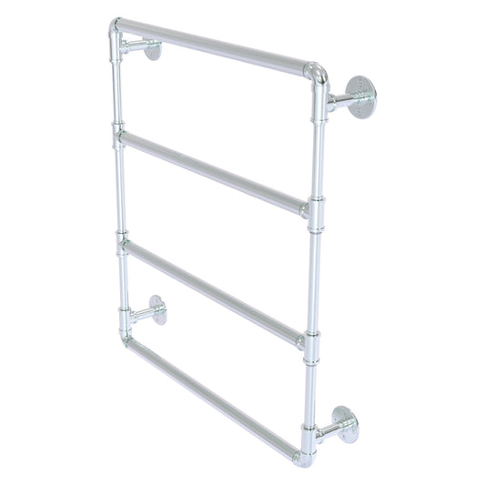 Allied Brass Pipeline 24" x 4.4" Polished Chrome Solid Brass Wall-Mounted Ladder Towel Bar