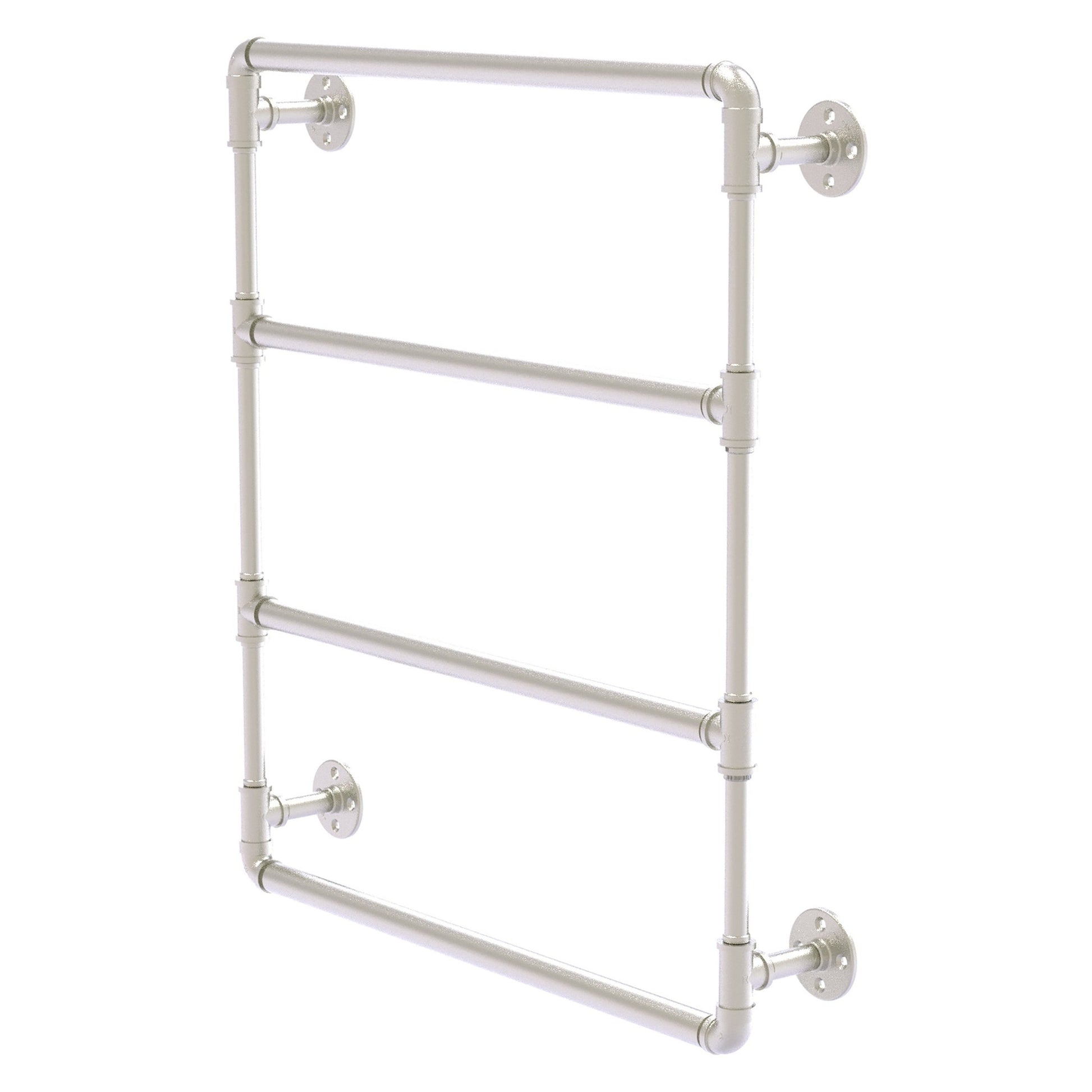 Allied Brass Pipeline 24" x 4.4" Satin Nickel Solid Brass Wall-Mounted Ladder Towel Bar
