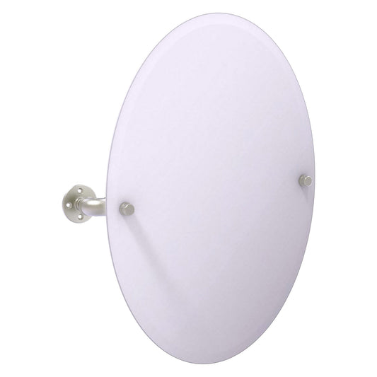 Allied Brass Pipeline 24.5" x 4.1" Satin Nickel Solid Brass Frameless Oval Wall-Mounted Tilt Mirror