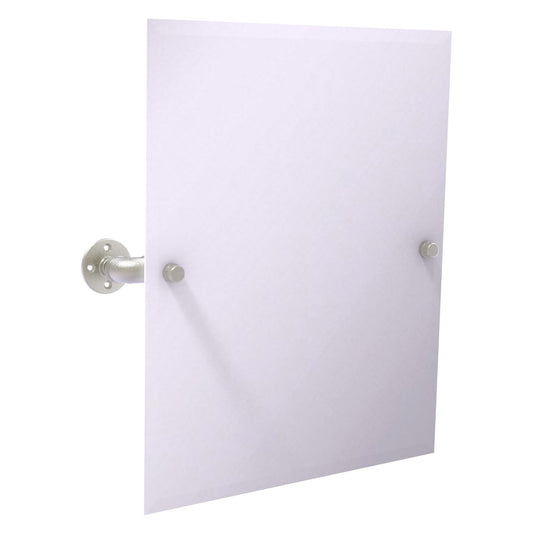 Allied Brass Pipeline 24.5" x 4.1" Satin Nickel Solid Brass Frameless Rectangular Wall-Mounted Tilt Mirror