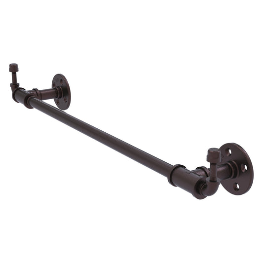 Allied Brass Pipeline 28.5" x 4" Antique Bronze Solid Brass Towel Bar With Integrated Hooks