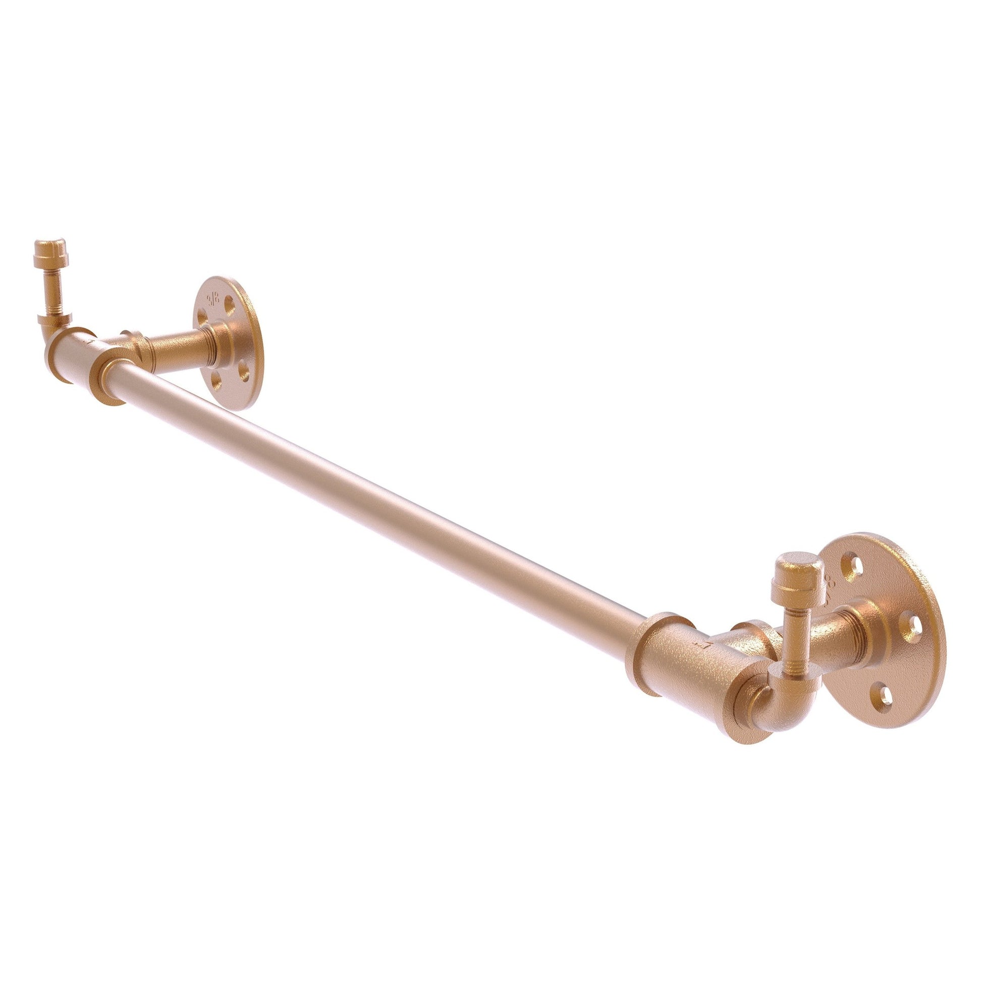 Allied Brass Pipeline 28.5" x 4" Brushed Bronze Solid Brass Towel Bar With Integrated Hooks