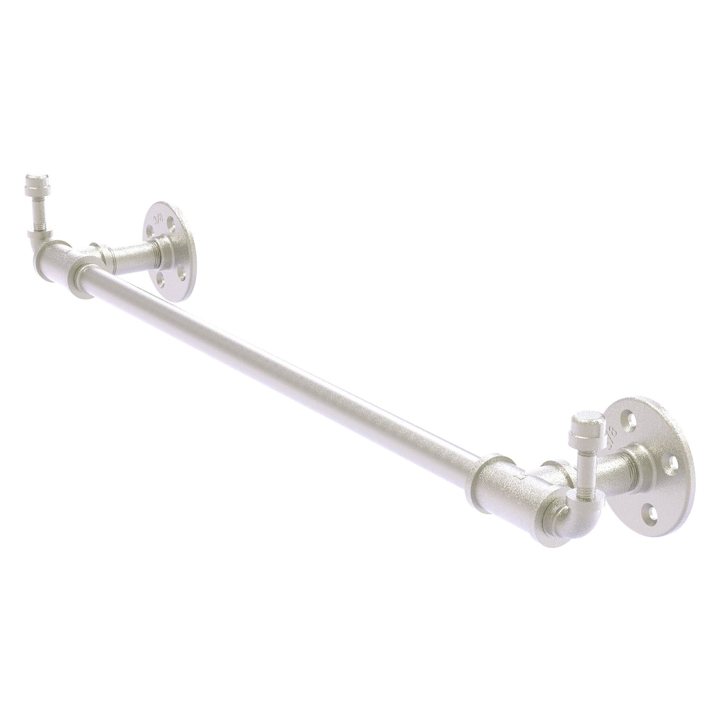 Allied Brass Pipeline 28.5" x 4" Satin Nickel Solid Brass Towel Bar With Integrated Hooks