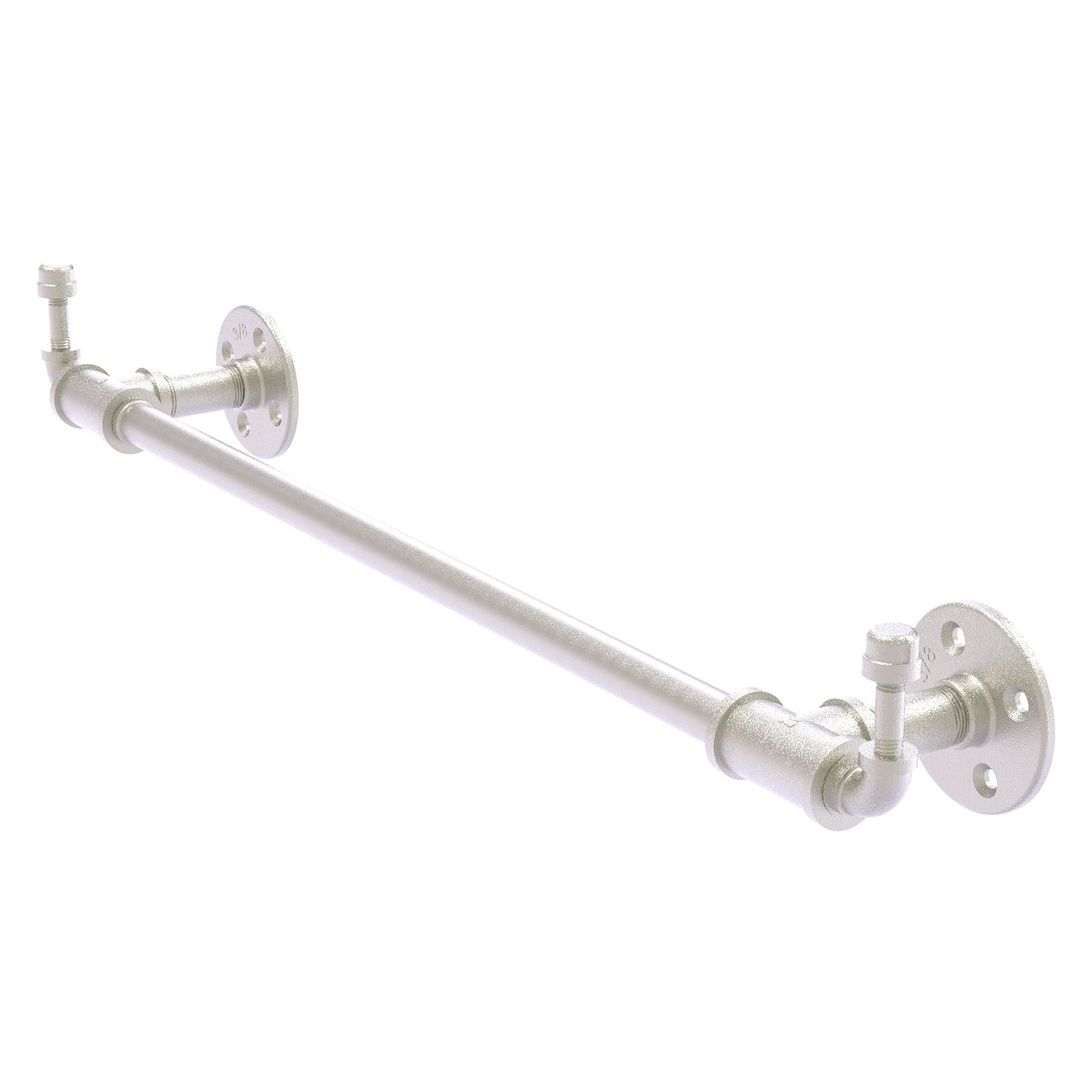 Allied Brass Pipeline 28.5" x 4" Satin Nickel Solid Brass Towel Bar With Integrated Hooks