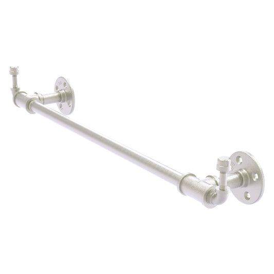 Allied Brass Pipeline 28.5" x 4" Satin Nickel Solid Brass Towel Bar With Integrated Hooks