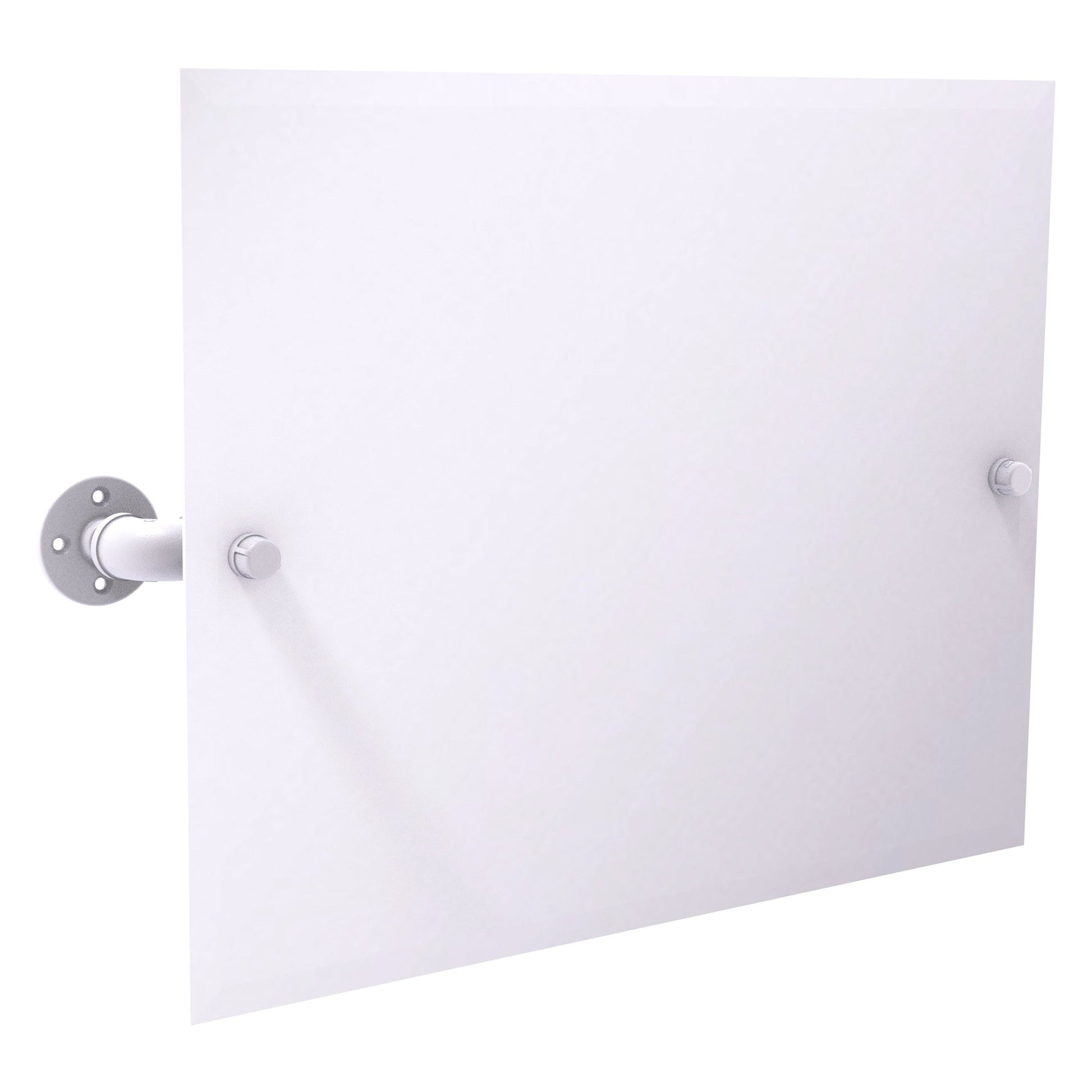 Allied Brass Pipeline 29.5" x 4.1" Matte White Solid Brass Landscape Rectangular Wall Mounted Tilt Mirror