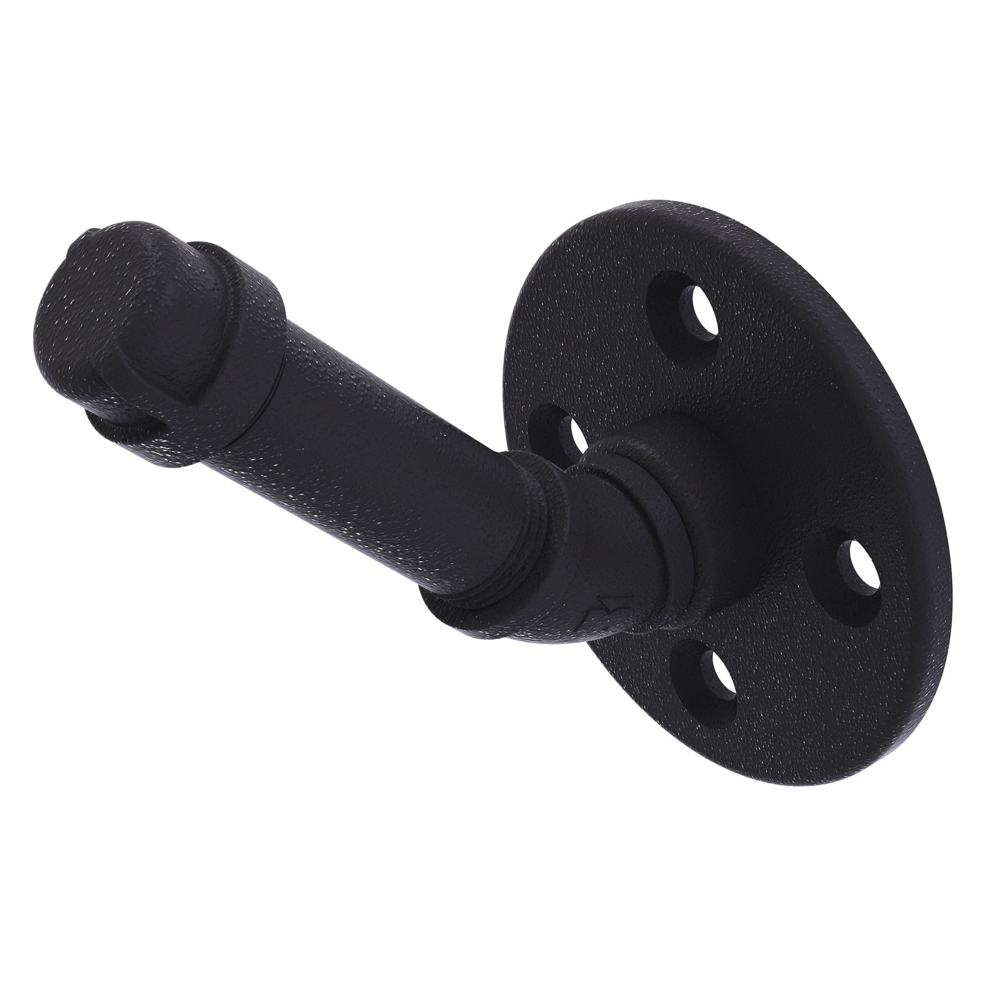 Allied Brass Pipeline 3" x 3.4" Matte Black Solid Brass Single Robe Hook