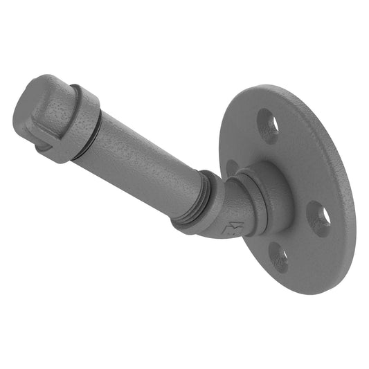 Allied Brass Pipeline 3" x 3.4" Matte Gray Solid Brass Single Robe Hook