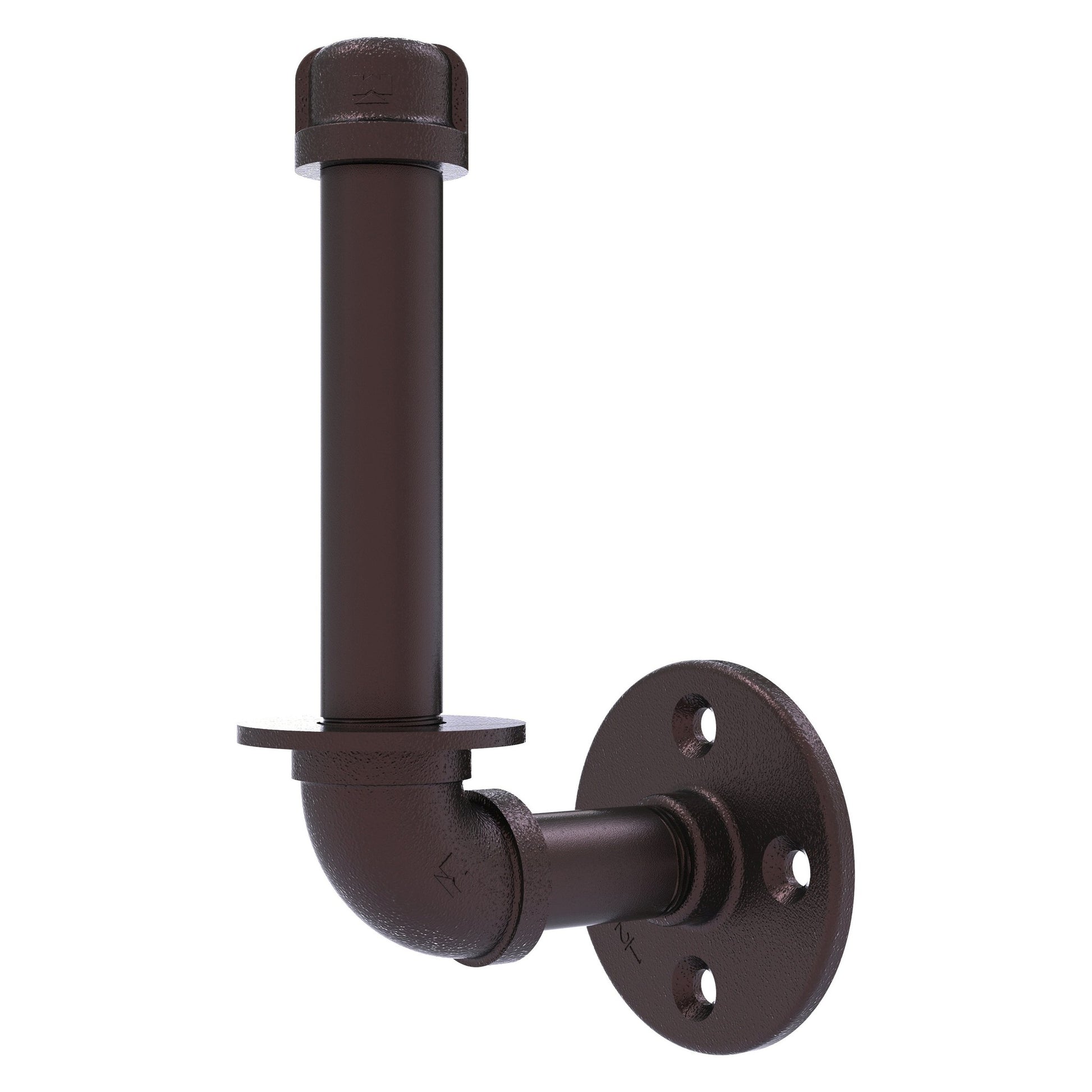 Allied Brass Pipeline 3" x 4.1" Antique Bronze Solid Brass Upright Toilet Paper Holder