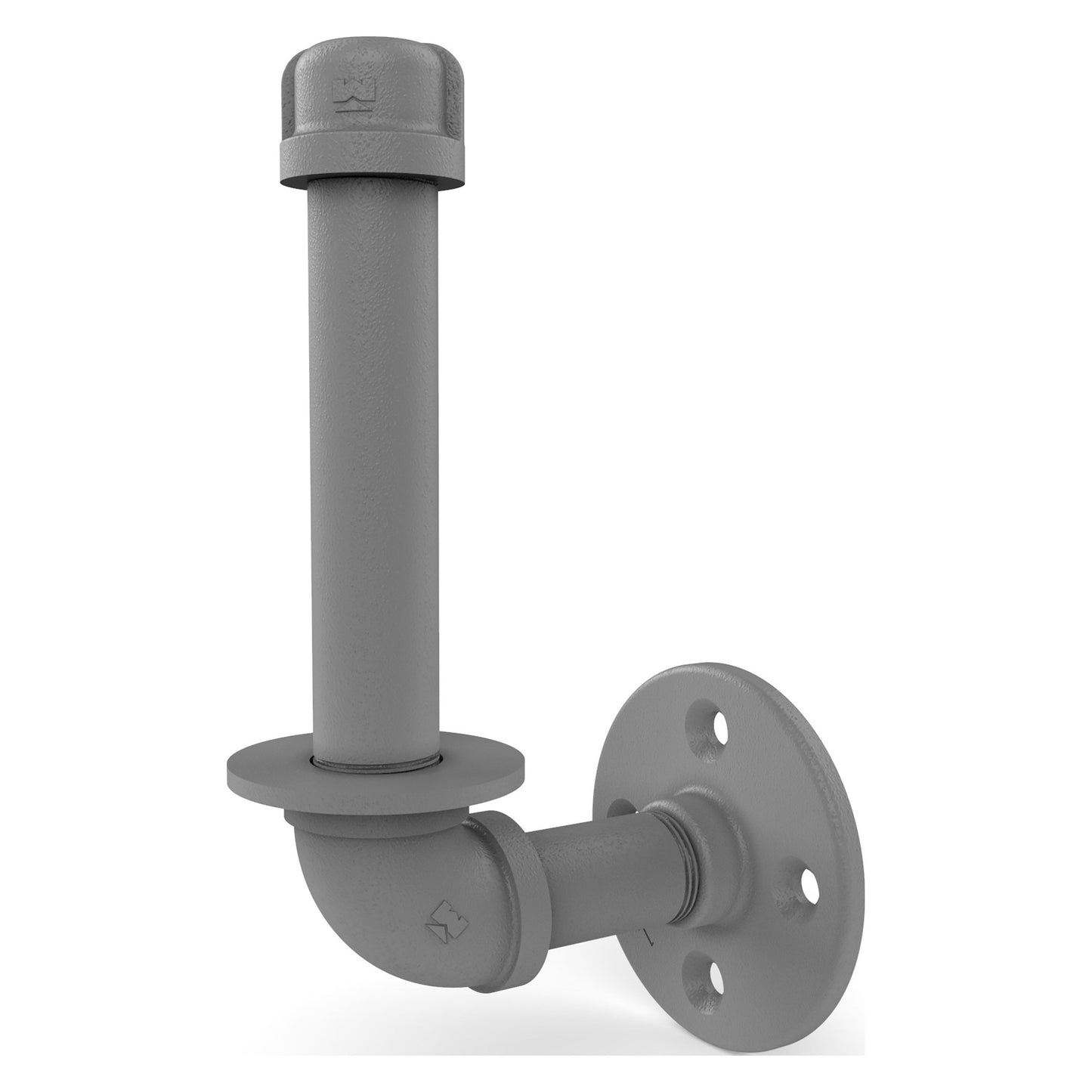Allied Brass Pipeline 3" x 4.1" Matte Gray Solid Brass Upright Toilet Paper Holder