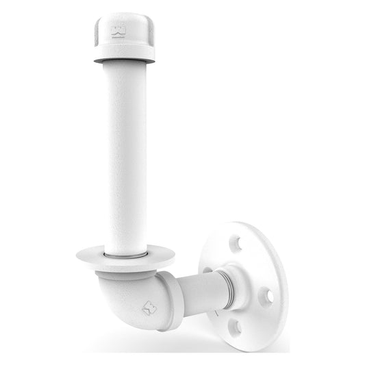 Allied Brass Pipeline 3" x 4.1" Matte White Solid Brass Upright Toilet Paper Holder