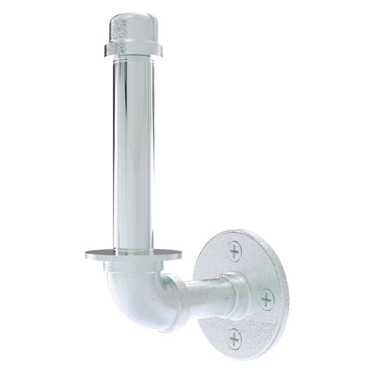 Allied Brass Pipeline 3" x 4.1" Polished Chrome Solid Brass Upright Toilet Paper Holder