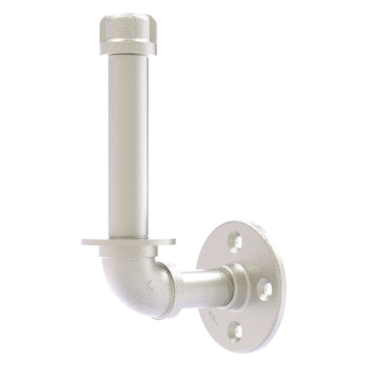 Allied Brass Pipeline 3" x 4.1" Satin Nickel Solid Brass Upright Toilet Paper Holder