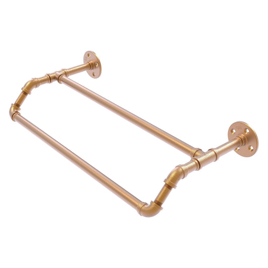 Allied Brass Pipeline 30" x 10.3" Brushed Bronze Solid Brass Double Towel Bar