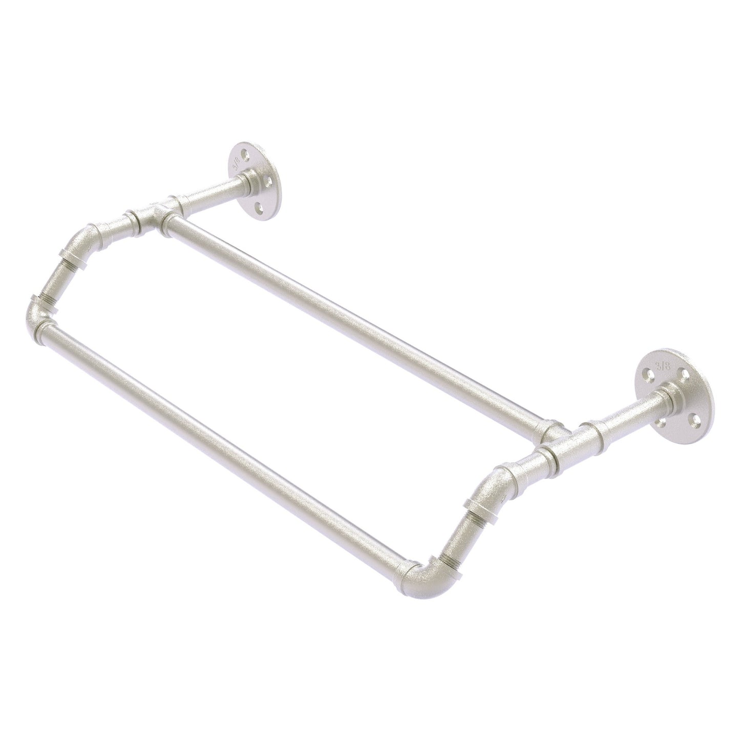 Allied Brass Pipeline 30" x 10.3" Satin Nickel Solid Brass Double Towel Bar