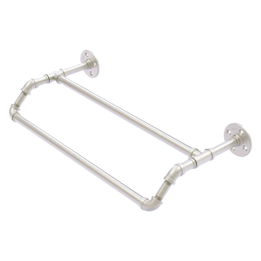 Allied Brass Pipeline 30" x 10.3" Satin Nickel Solid Brass Double Towel Bar