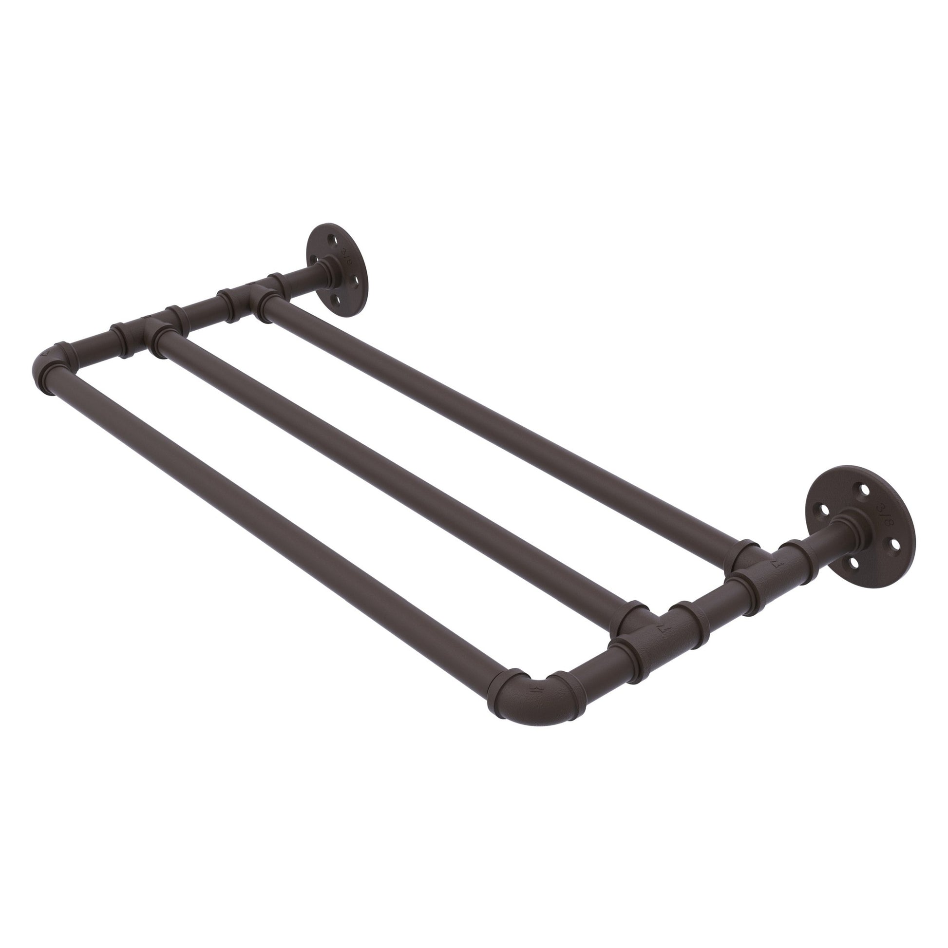 Allied Brass Pipeline 30" x 10.8" Oil Rubbed Bronze Solid Brass Wall-Mounted Towel Shelf