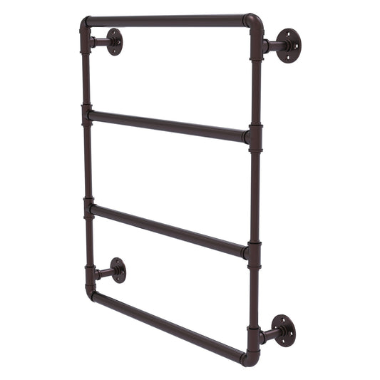 Allied Brass Pipeline 30" x 4.4" Antique Bronze Solid Brass Wall-Mounted Ladder Towel Bar