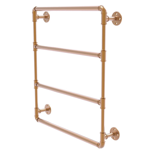 Allied Brass Pipeline 30" x 4.4" Brushed Bronze Solid Brass Wall-Mounted Ladder Towel Bar