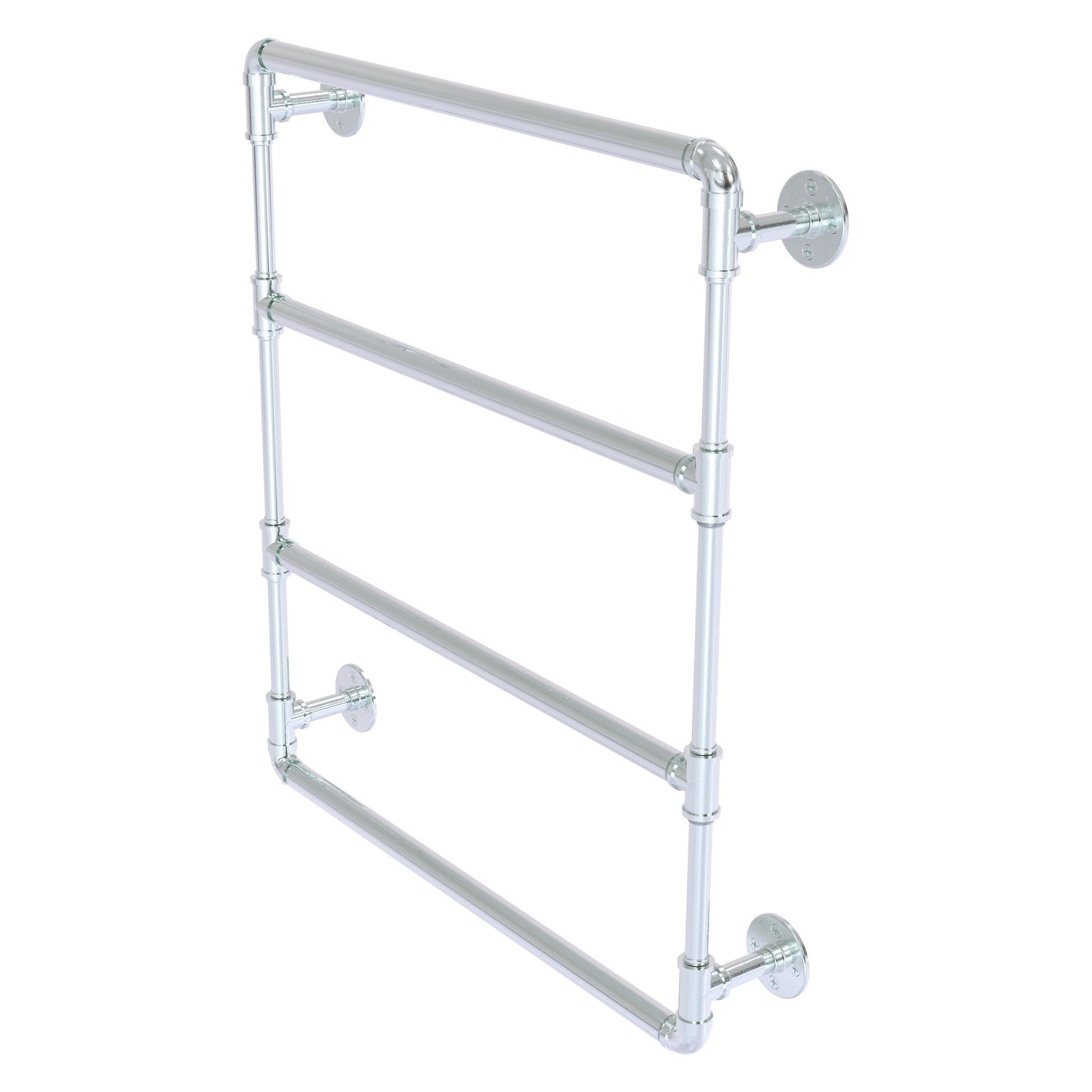 Allied Brass Pipeline 30" x 4.4" Polished Chrome Solid Brass Wall-Mounted Ladder Towel Bar