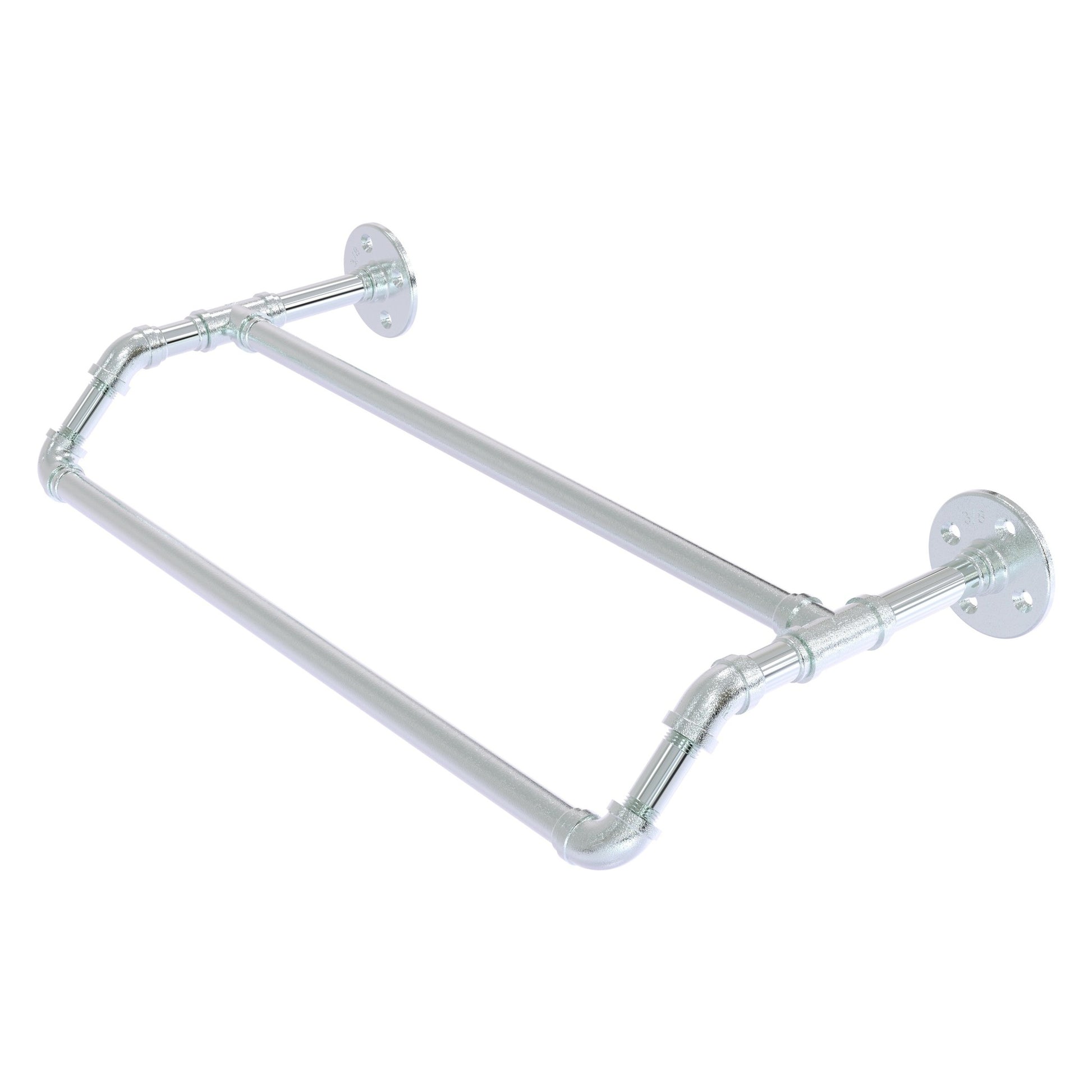 Allied Brass Pipeline 36" x 10.3" Polished Chrome Solid Brass Double Towel Bar