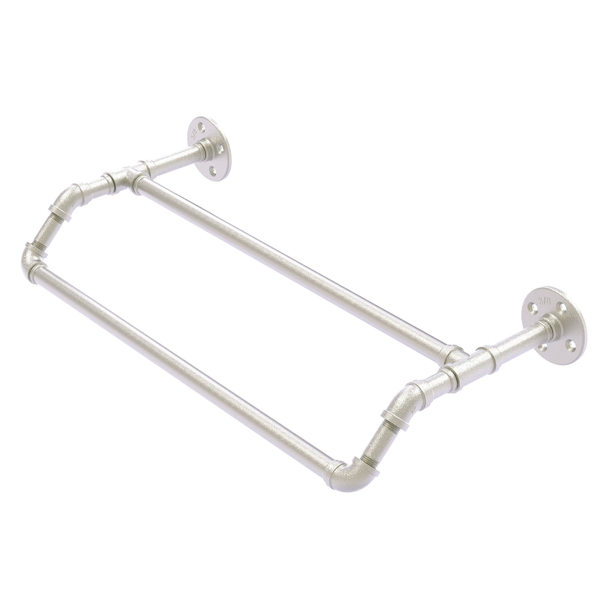 Allied Brass Pipeline 36" x 10.3" Satin Nickel Solid Brass Double Towel Bar