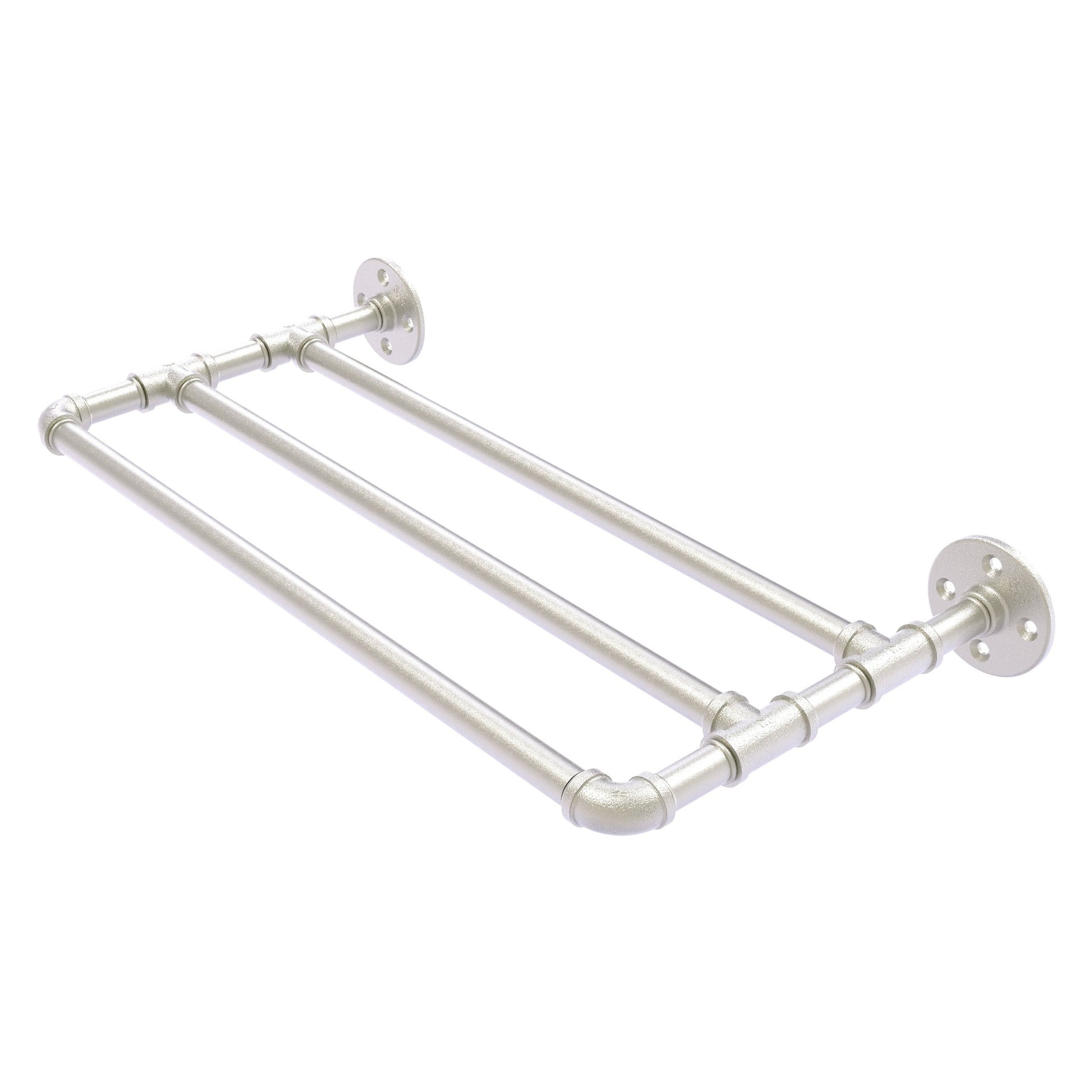 Allied Brass Pipeline 36" x 10.8" Satin Nickel Solid Brass Wall-Mounted Towel Shelf