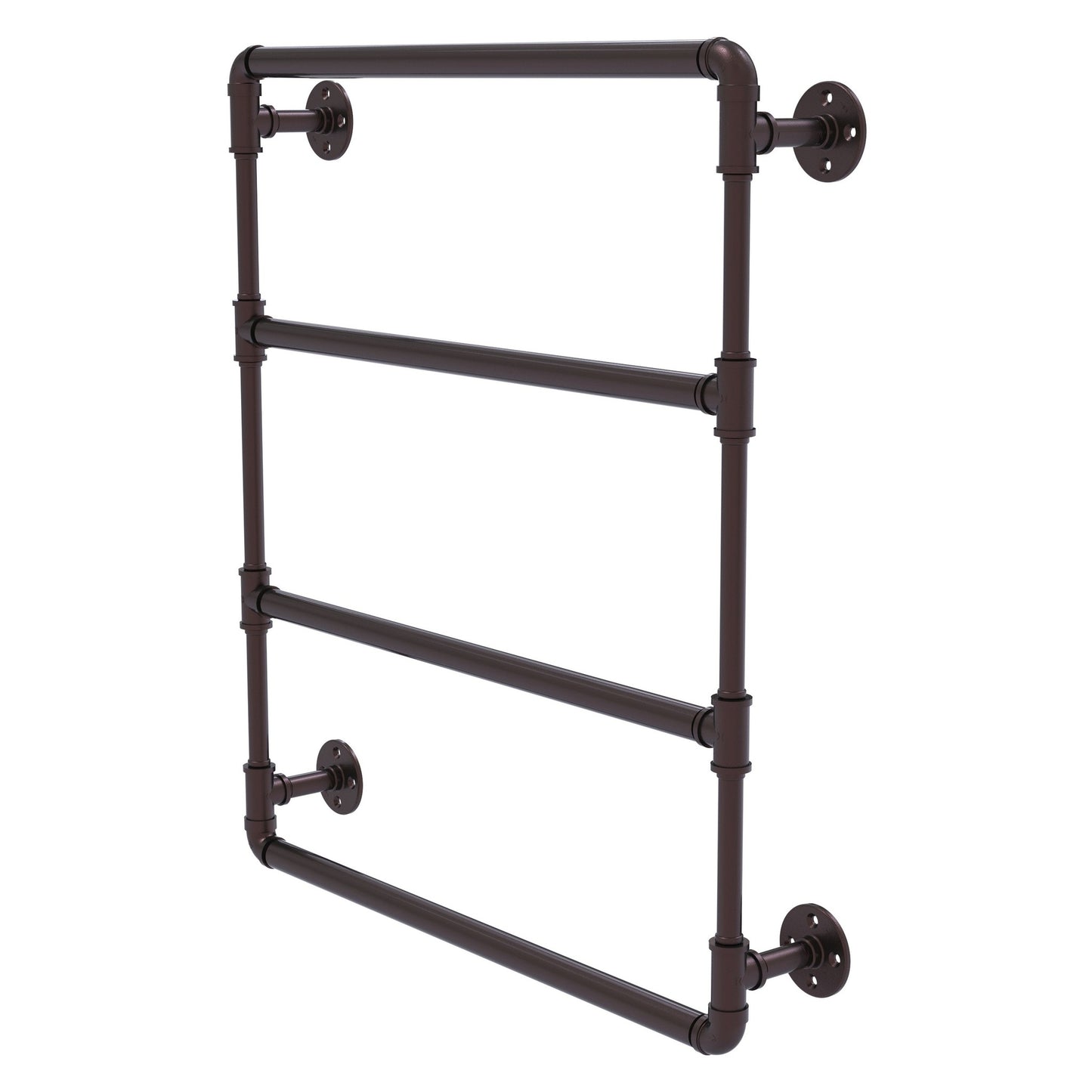 Allied Brass Pipeline 36" x 4.4" Antique Bronze Solid Brass Wall-Mounted Ladder Towel Bar