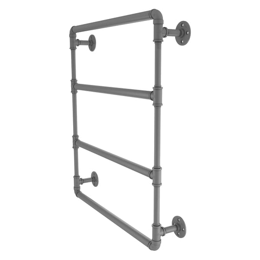 Allied Brass Pipeline 36" x 4.4" Matte Gray Solid Brass Wall-Mounted Ladder Towel Bar