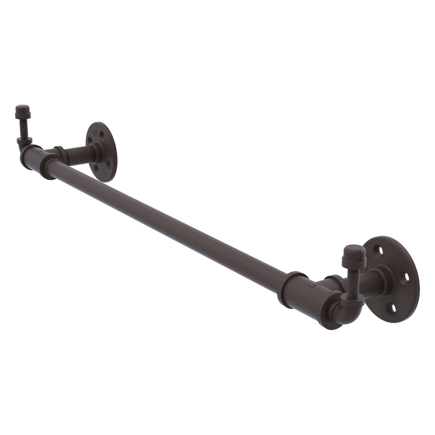 Allied Brass Pipeline 40.5" x 4" Oil Rubbed Bronze Solid Brass Towel Bar With Integrated Hooks