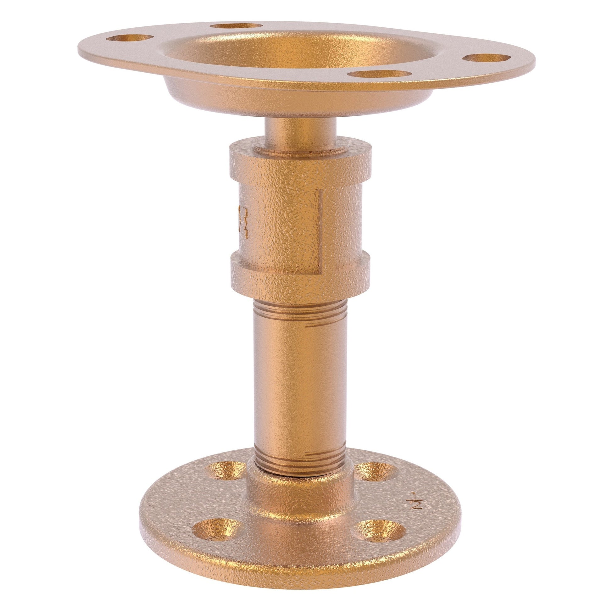 Allied Brass Pipeline 4.3" x 3.2" Brushed Bronze Solid Brass Vanity Top Toothbrush Holder