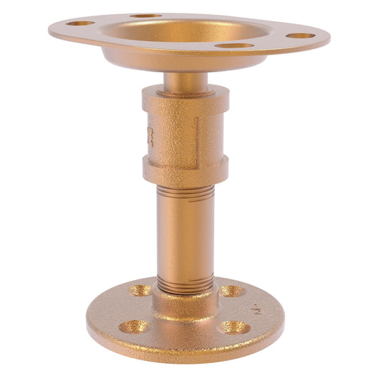 Allied Brass Pipeline 4.3" x 3.2" Brushed Bronze Solid Brass Vanity Top Toothbrush Holder