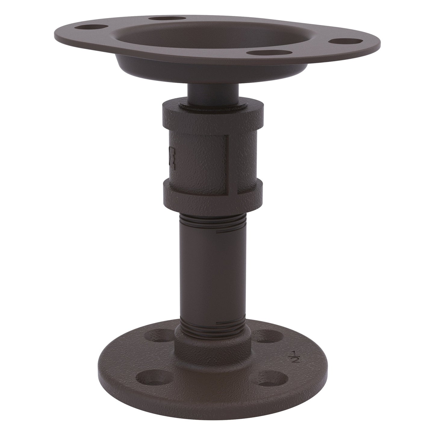 Allied Brass Pipeline 4.3" x 3.2" Oil Rubbed Bronze Solid Brass Vanity Top Toothbrush Holder
