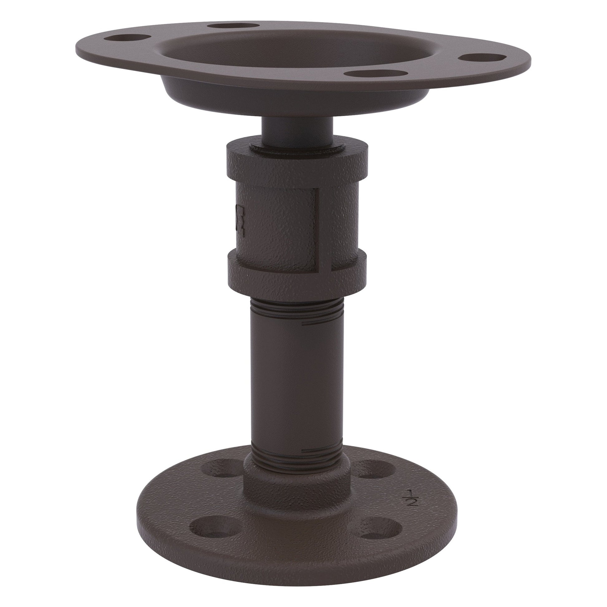 Allied Brass Pipeline 4.3" x 3.2" Oil Rubbed Bronze Solid Brass Vanity Top Toothbrush Holder