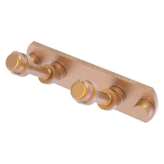 Allied Brass Pipeline 5.5" x 2.5" Brushed Bronze Solid Brass 2-Position Multi Hook