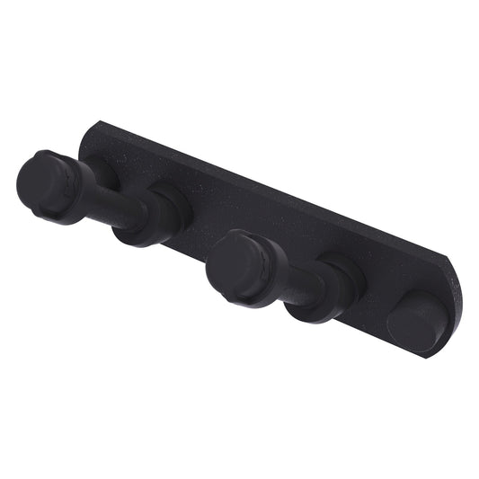 Allied Brass Pipeline 5.5" x 2.5" Matte Black Solid Brass 2-Position Multi Hook