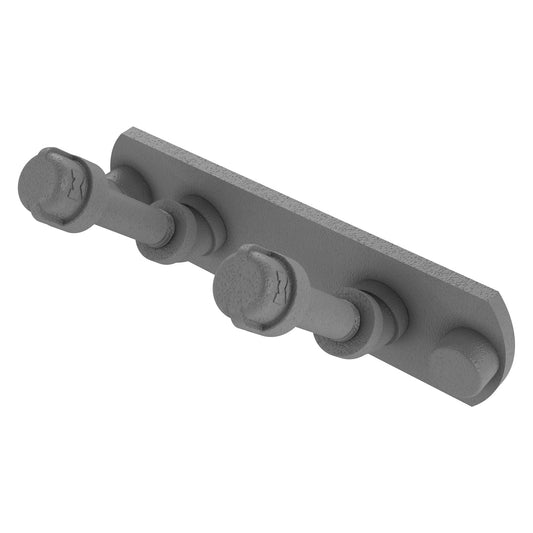 Allied Brass Pipeline 5.5" x 2.5" Matte Gray Solid Brass 2-Position Multi Hook