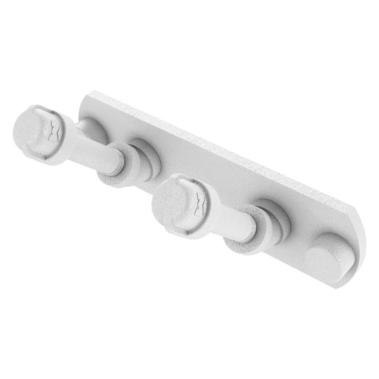 Allied Brass Pipeline 5.5" x 2.5" Matte White Solid Brass 2-Position Multi Hook