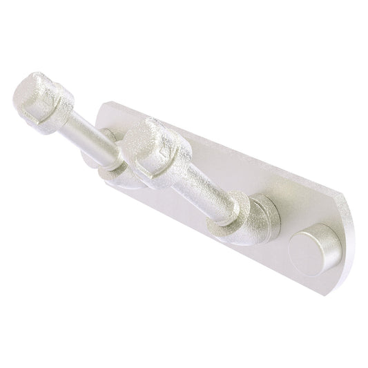 Allied Brass Pipeline 5.5" x 2.5" Satin Nickel Solid Brass 2-Position Multi Hook