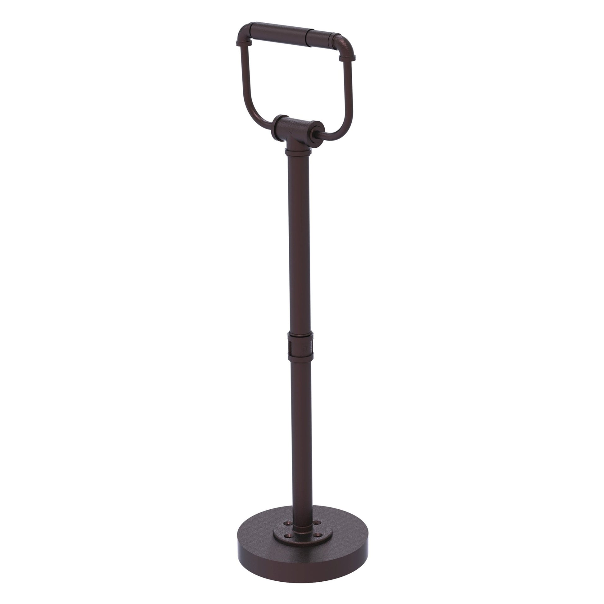 Allied Brass Pipeline 7" x 6" Antique Bronze Solid Brass Free Standing Toilet Tissue Stand