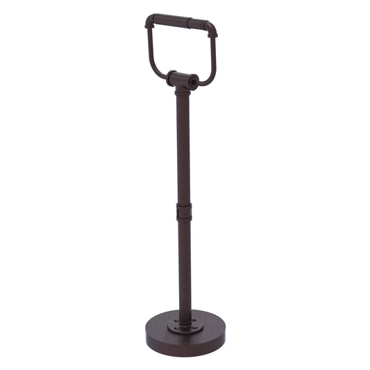 Allied Brass Pipeline 7" x 6" Antique Bronze Solid Brass Free Standing Toilet Tissue Stand