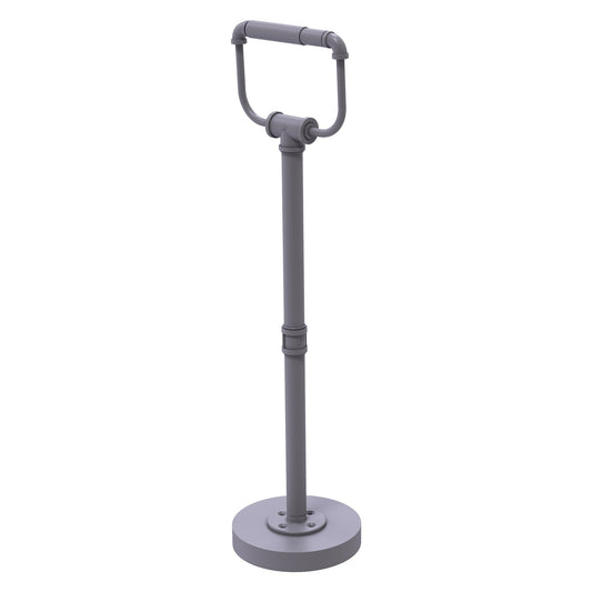 Allied Brass Pipeline 7" x 6" Matte Gray Solid Brass Free Standing Toilet Tissue Stand