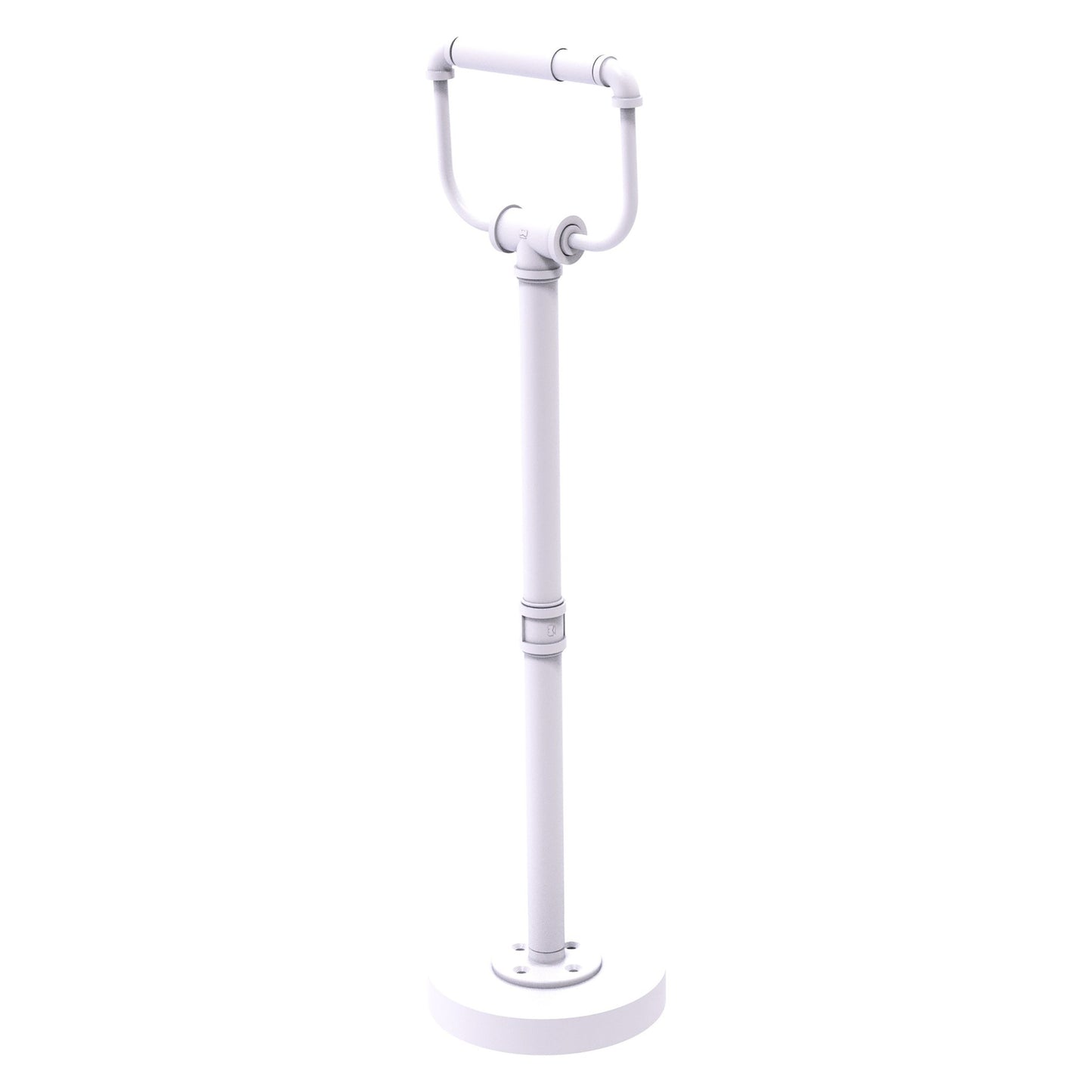 Allied Brass Pipeline 7" x 6" Matte White Solid Brass Free Standing Toilet Tissue Stand