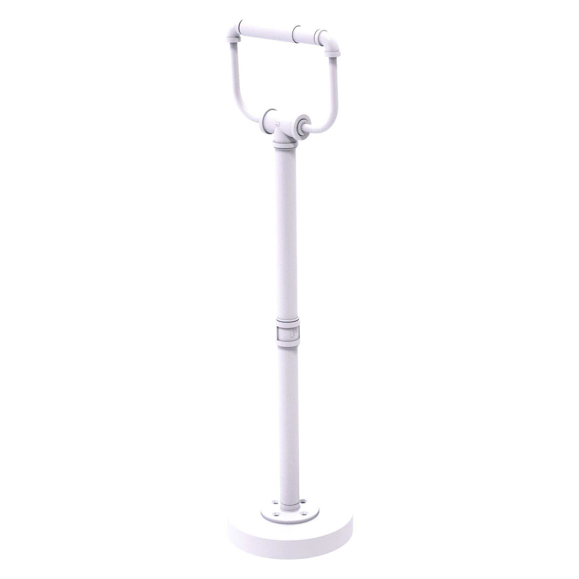 Allied Brass Pipeline 7" x 6" Matte White Solid Brass Free Standing Toilet Tissue Stand