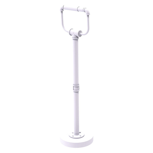Allied Brass Pipeline 7" x 6" Matte White Solid Brass Free Standing Toilet Tissue Stand